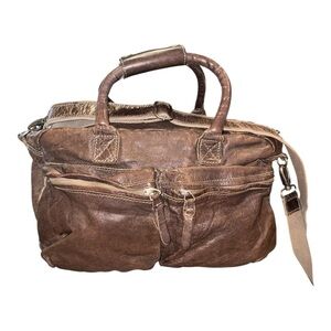 Cowboysbag Leather Duffle Satchel Brown Distressed Crossbody Travel Bag FB1